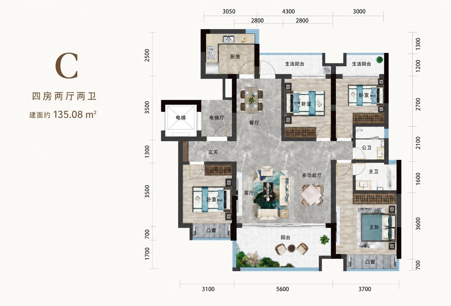 C 户型原始户型图缩略图